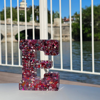 LETTERA GLITTER ROSA